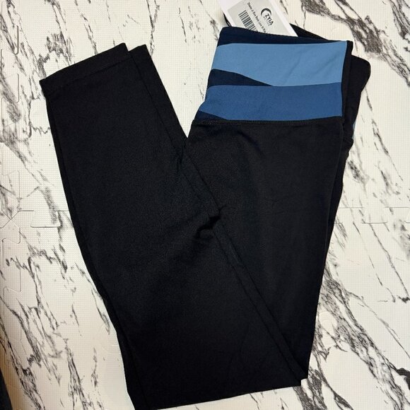 NWT - Zyia Shades of Blue Block Luxe Hi=Rise 7/8 Size 8-10 - Picture 2 of 8